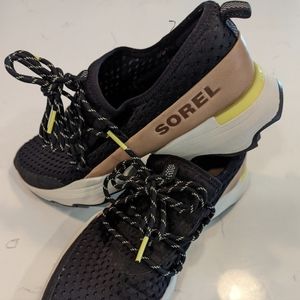 Sorel Womens Kinetic Impact Lace Up Sneaker Shoe Black Size 10 Casual Streetwear